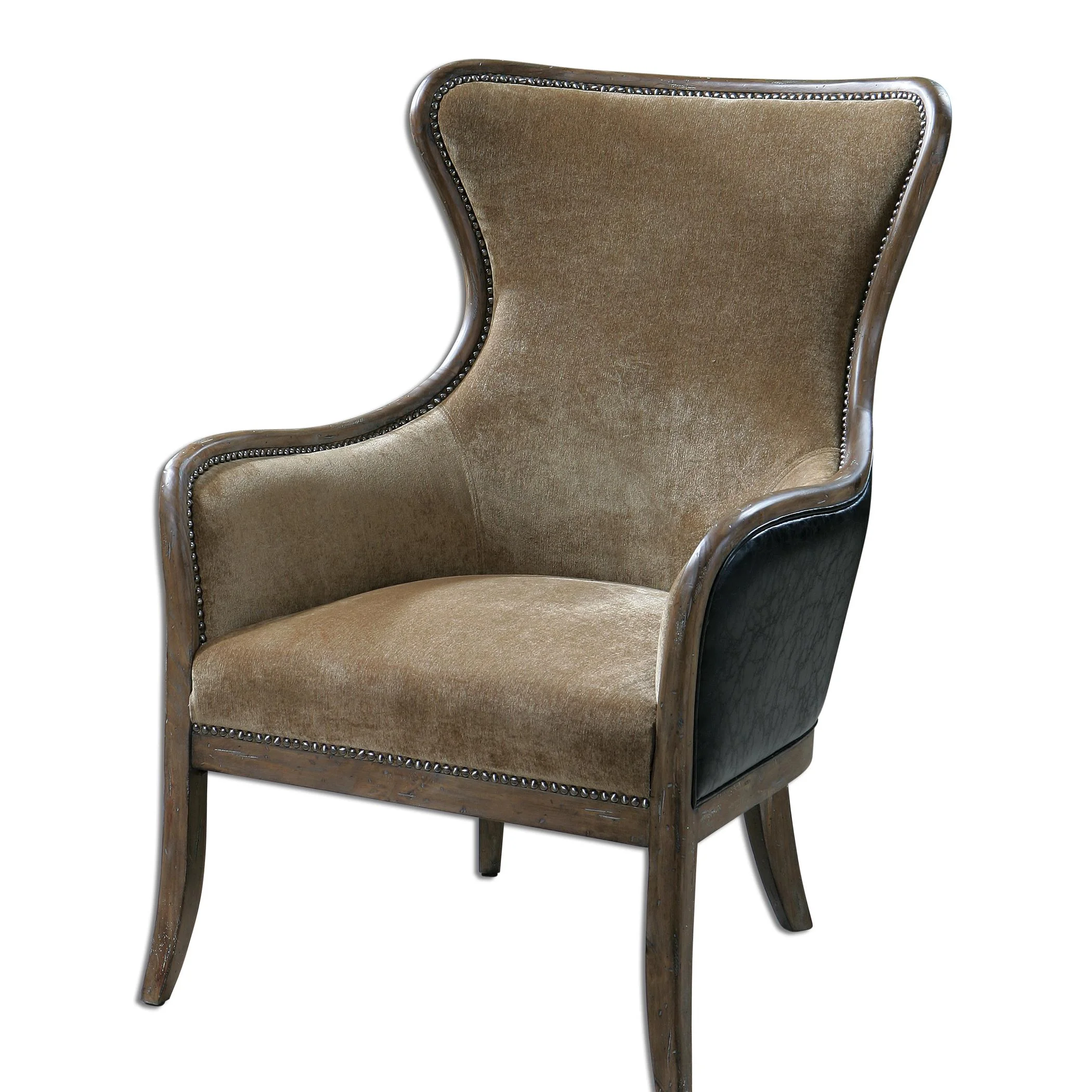 Uttermost Accent Furniture Accent Chairs 23158 Snowden Tan Wing Chair